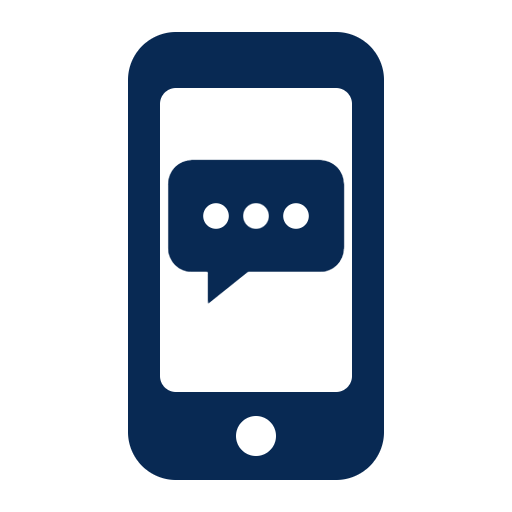 Ícone de telemóvel com mensagem para reservar